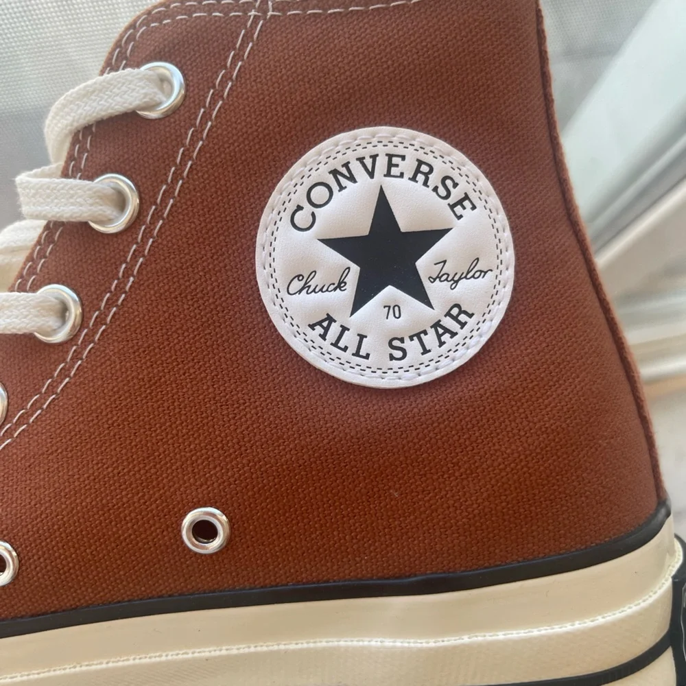 Converse Orange High-Top Sneakers with Iconic Design - Picture 2 of 6